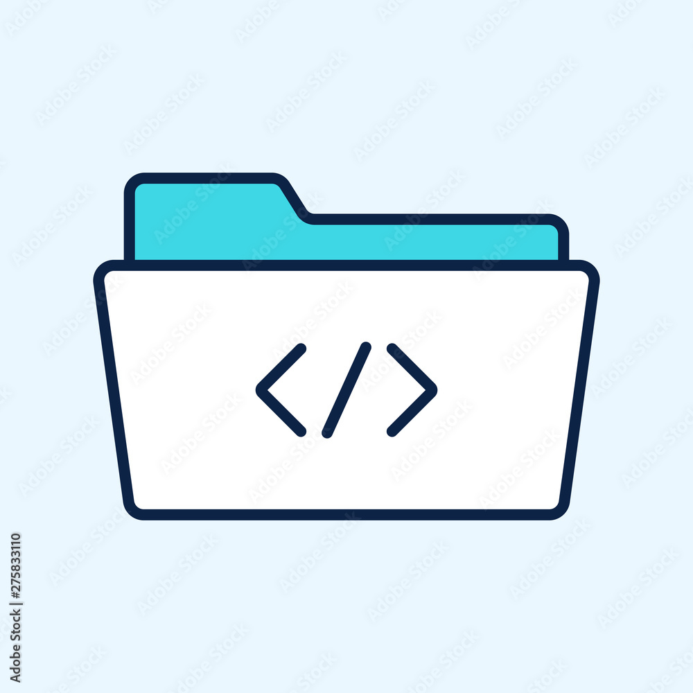 Code file folder icon vector Code file folder icon vector