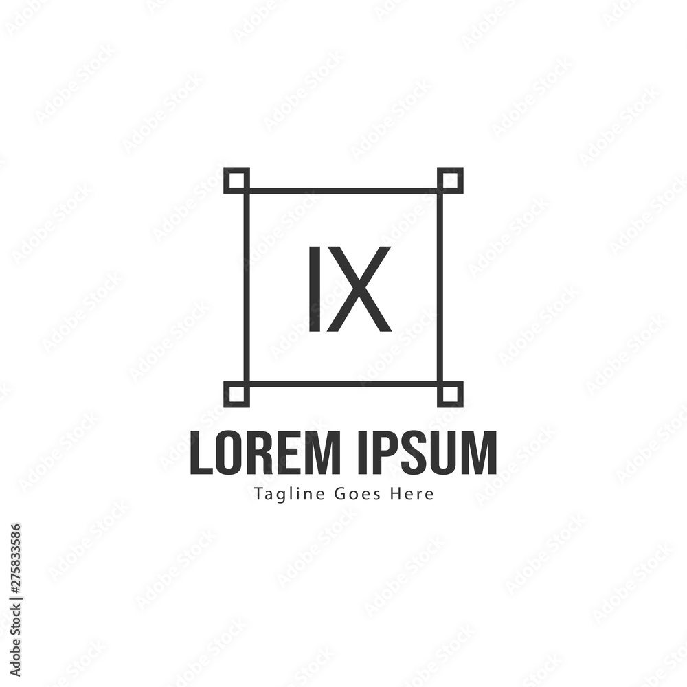 Initial IX logo template with modern frame. Minimalist IX letter logo vector illustration Initial IX logo template with modern frame. Minimalist IX letter logo vector illustration