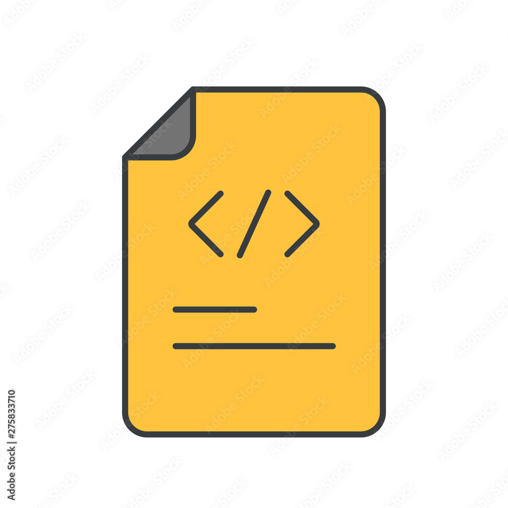 Programming code vector. Document Icon - Programming Source Code