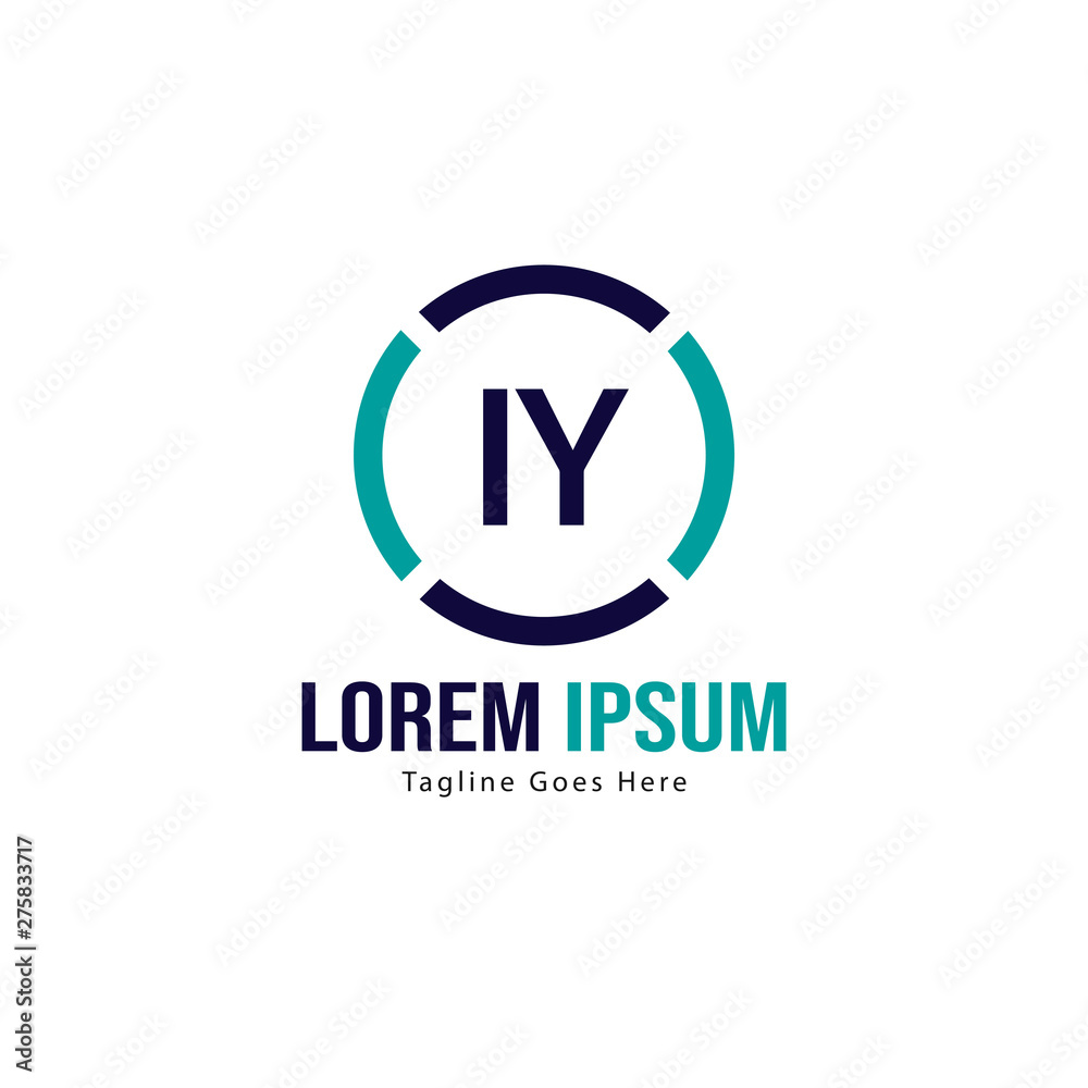 Initial IY logo template with modern frame. Minimalist IY letter logo vector illustration Initial IY logo template with modern frame. Minimalist IY letter logo vector illustration