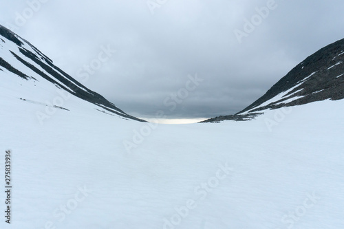 Calm image of a mointain valley near Kebnekaise in Sweden