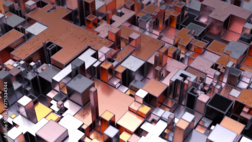 Beautiful Abstract Cubic Shapes. Seamless Loop Beautiful Abstract Cubic Shapes. Seamless Loop