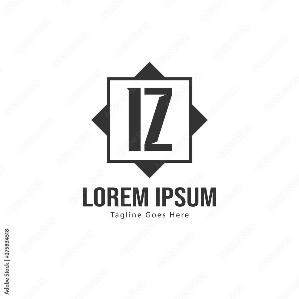 Initial IZ logo template with modern frame. Minimalist IZ letter logo vector illustration Initial IZ logo template with modern frame. Minimalist IZ letter logo vector illustration