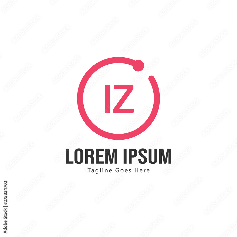 Initial IZ logo template with modern frame. Minimalist IZ letter logo vector illustration Initial IZ logo template with modern frame. Minimalist IZ letter logo vector illustration