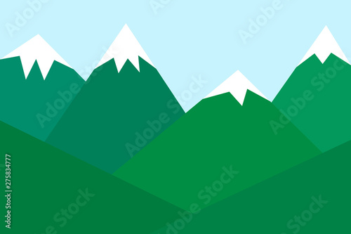 Geometric mountains, snow covered peaks, vector illustration