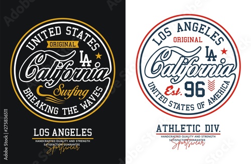 California typography for t-shirt printing design and various uses  vector image.
