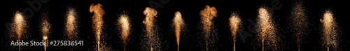 colorful fountain fireworks stream into dark night photo