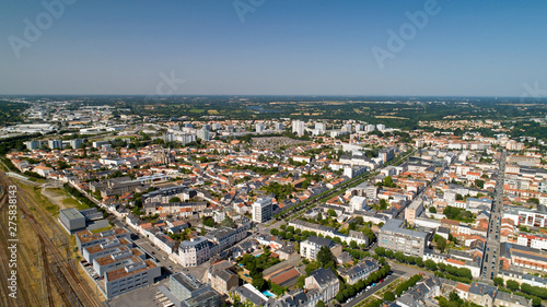 Aerial view of La Roche sur Yon city centre in Vendee