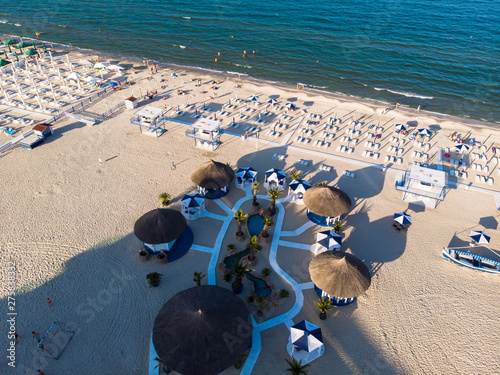 Aerial view of Mamaia, Constanta, popular tourist place and resort on black sea in a Romania photo
