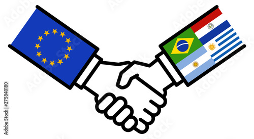 EU MERCOSUR business deal, free trade agreement, handshake photo