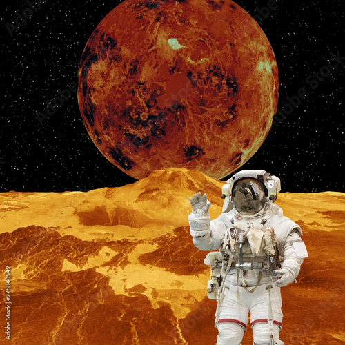 Astronaut on the alient planet. The elements of this image furnished by NASA. photo