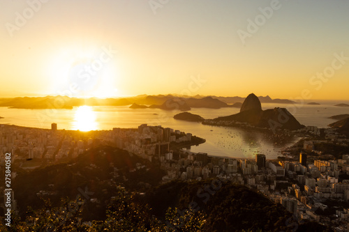 Dawn in the city of Rio de Janeiro, Guanabara Bay and Sugar Loaf!  observatory Dona Marta photo