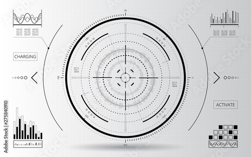 HUD design. Sci-fi futuristic user interface. photo