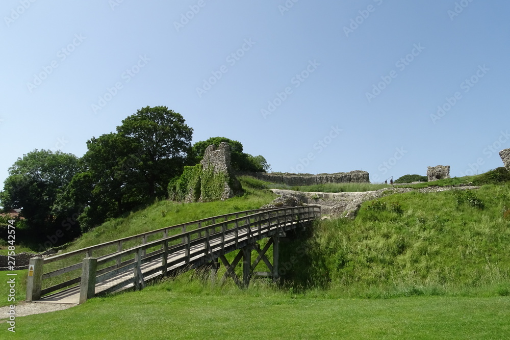 The ruins of Castle Acre Castle - Kings Lynn, West Norfolk, England, UK