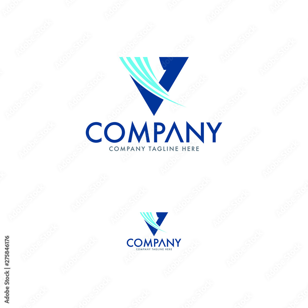 Dynamic Letter V logo Design Template