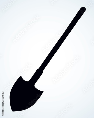 Shovel. Vector drawing icon sign