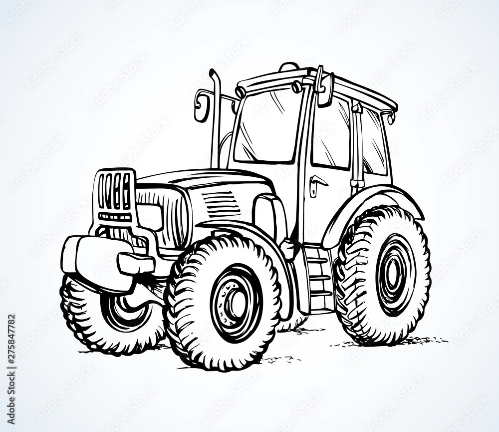 Fototapeta premium Tractor. Vector drawing