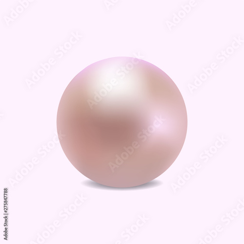 Realistic puprle pearl  for luxury accessories. Decoration pearl logo, icon for cosmetic, jewelry, jewelry shop on white background. vector eps 10