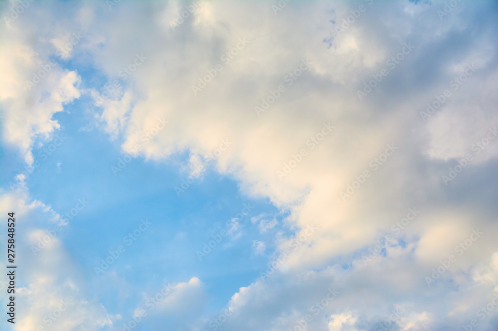 Background of bright blue sky and clouds