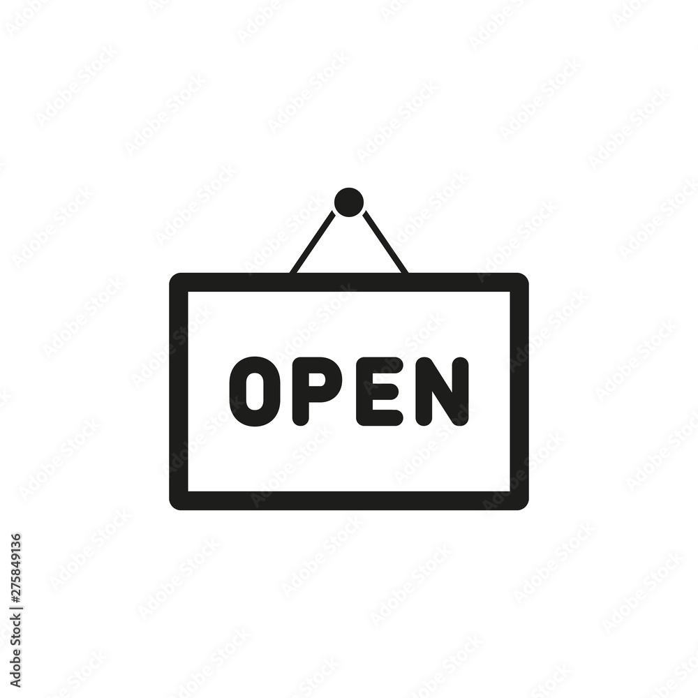 Open icon. Vector illustration. Flat design. Open icon. Vector illustration. Flat design.