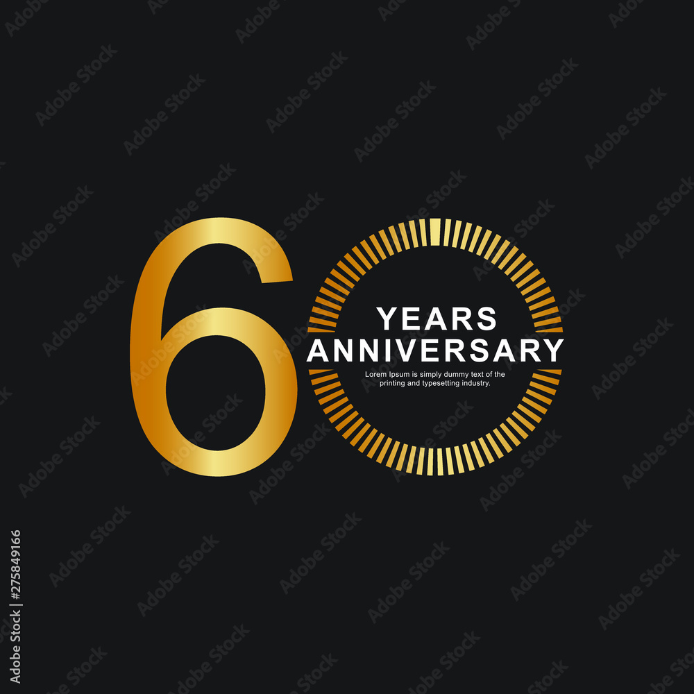 Fototapeta premium 60 Year Anniversary Vector Template Design Illustration