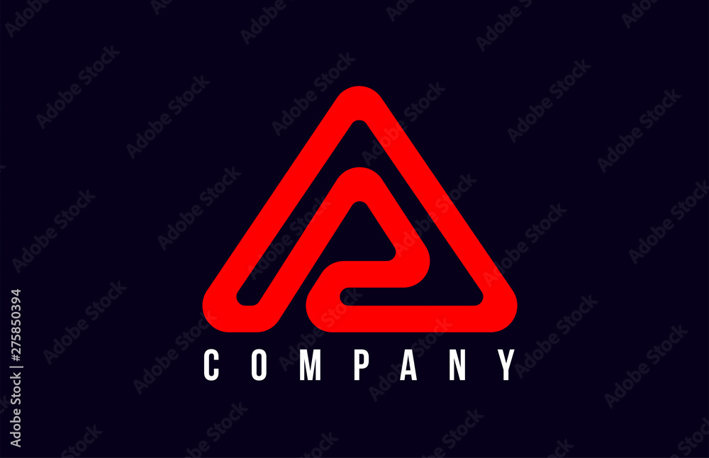 A line red black alphabet letter logo icon design sign A line red black alphabet letter logo icon design sign