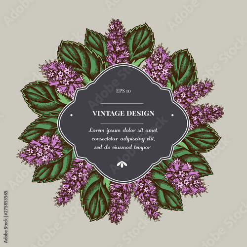 Badge over design with peppermint