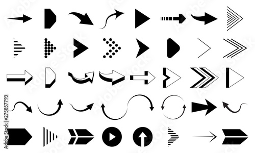 Set of black arrow vector. Arrow icon. Arrow vector icon. Arrows Vector Collections. Vector illustration, set of icons