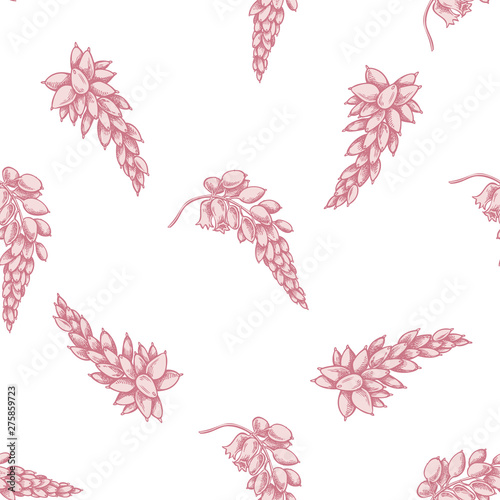 Seamless pattern with hand drawn pastel ginger