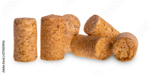 The wine cork isolated on white background