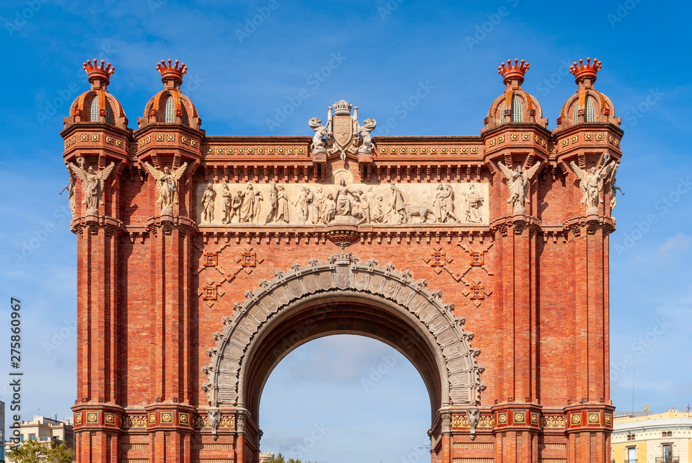Arc de Triomf, Barcelona is a triumphal arch in Catalonia, Spain.