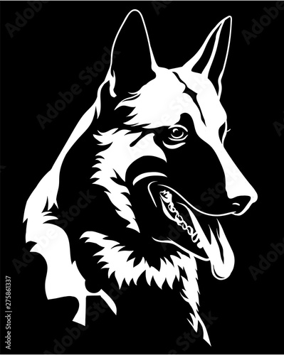 Shepherd Dog Portrait Malinois Dog Symbol Icon