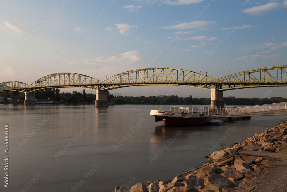 Maria Valeria Bridge across the Danube River connecting Sturovo and Esztergom cities.