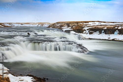 Ægissíðufoss waterfalls located near Hella at route 1, Iceland during Winter season.
