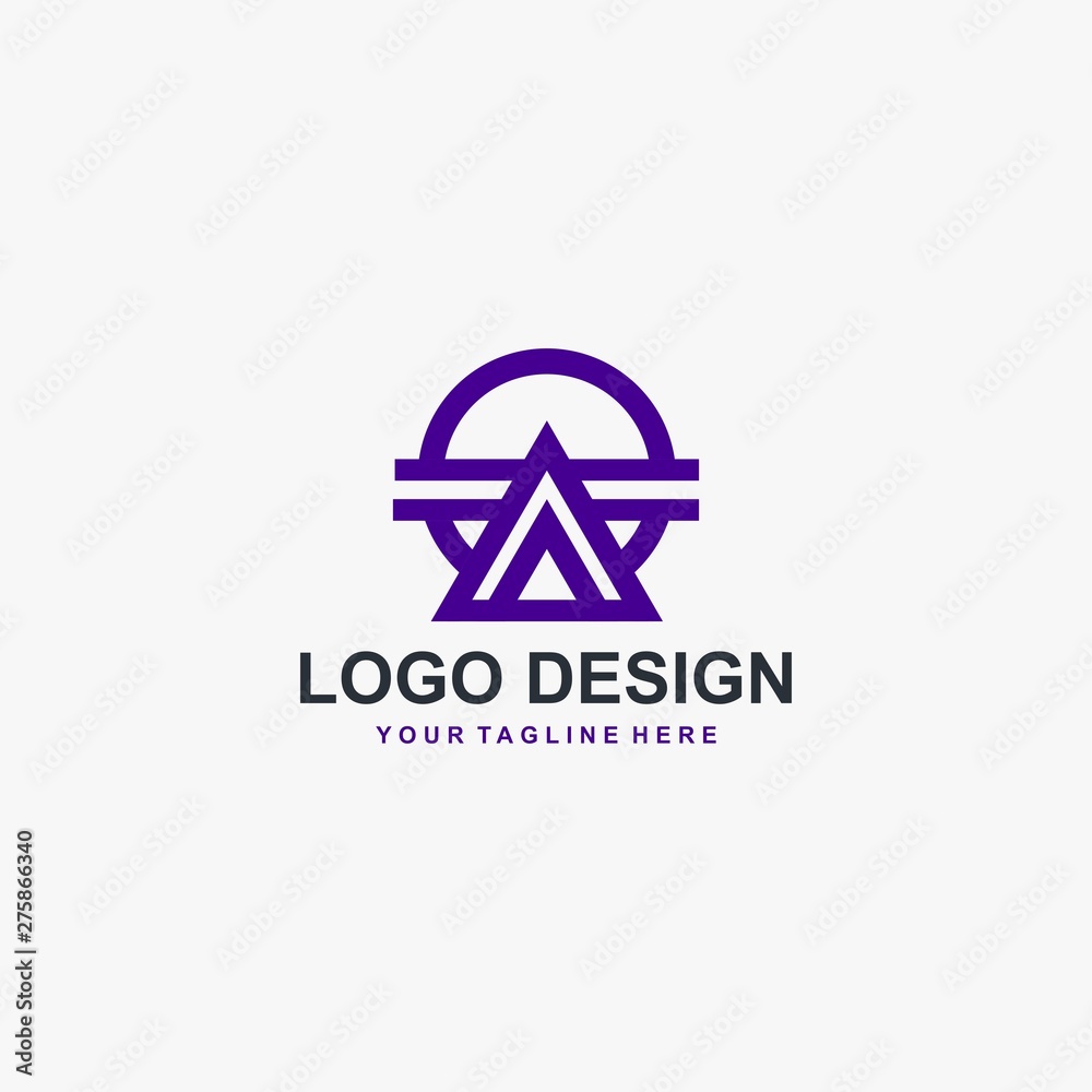 Triangle logo element icon design, circle shape design, outline logo design for business company. Triangle logo element icon design, circle shape design, outline logo design for business company.