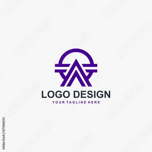 Free Download Triangle logo element icon design, circle shape design, outline logo design for business company. - GFXLoad