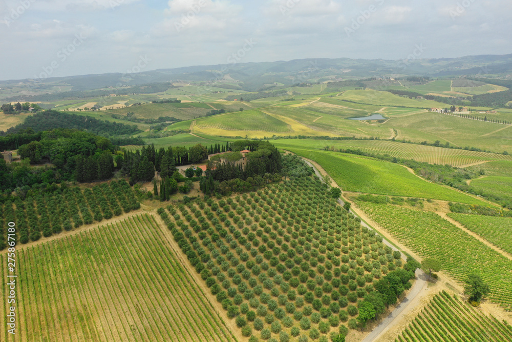 Tuscany, Italy. Countryside aerial view