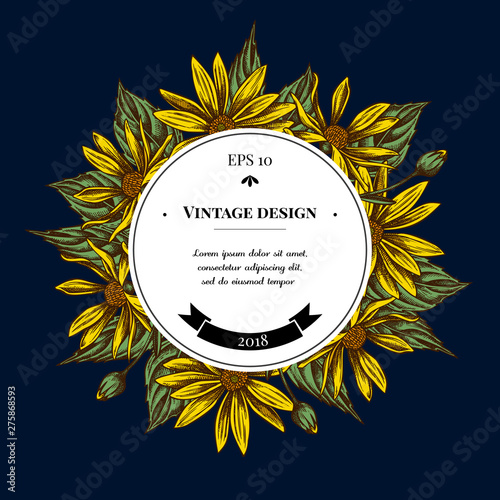 Badge over design with jerusalem artichoke