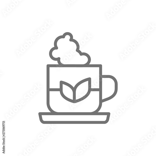 Cup of indian tea line icon.
