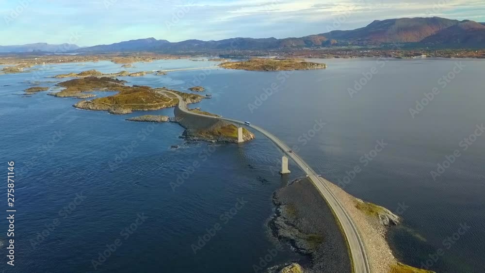 Aerial Forward: Stunning Road in the Ocean, Atlantic Road, Norway Aerial Forward: Stunning Road in the Ocean, Atlantic Road, Norway
