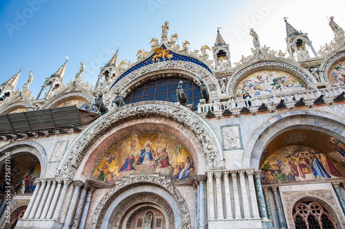 Details of the Saint Mark Basilica built in 1092 in Venice