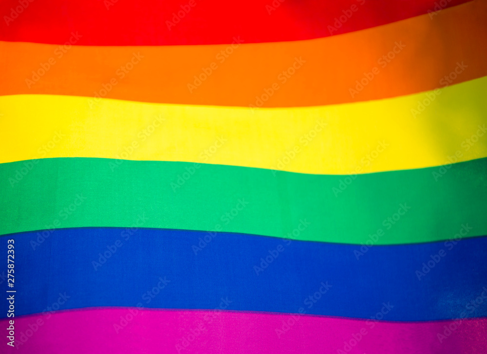 Obraz premium Rainbow flag full frame colorful background of gay pride, inclusiveness, and LGBTQI tolerance