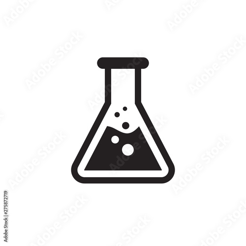 Chemistry flask black icon. Test tube concept sign. Graphic design element