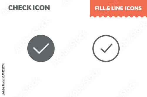chek icon, vector. Fill and line. Flat design. Ui icon photo