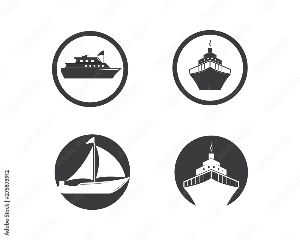 cruise ship Logo Template vector icon illustration design