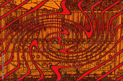  An abstract graphic resource consists of complex fragments.