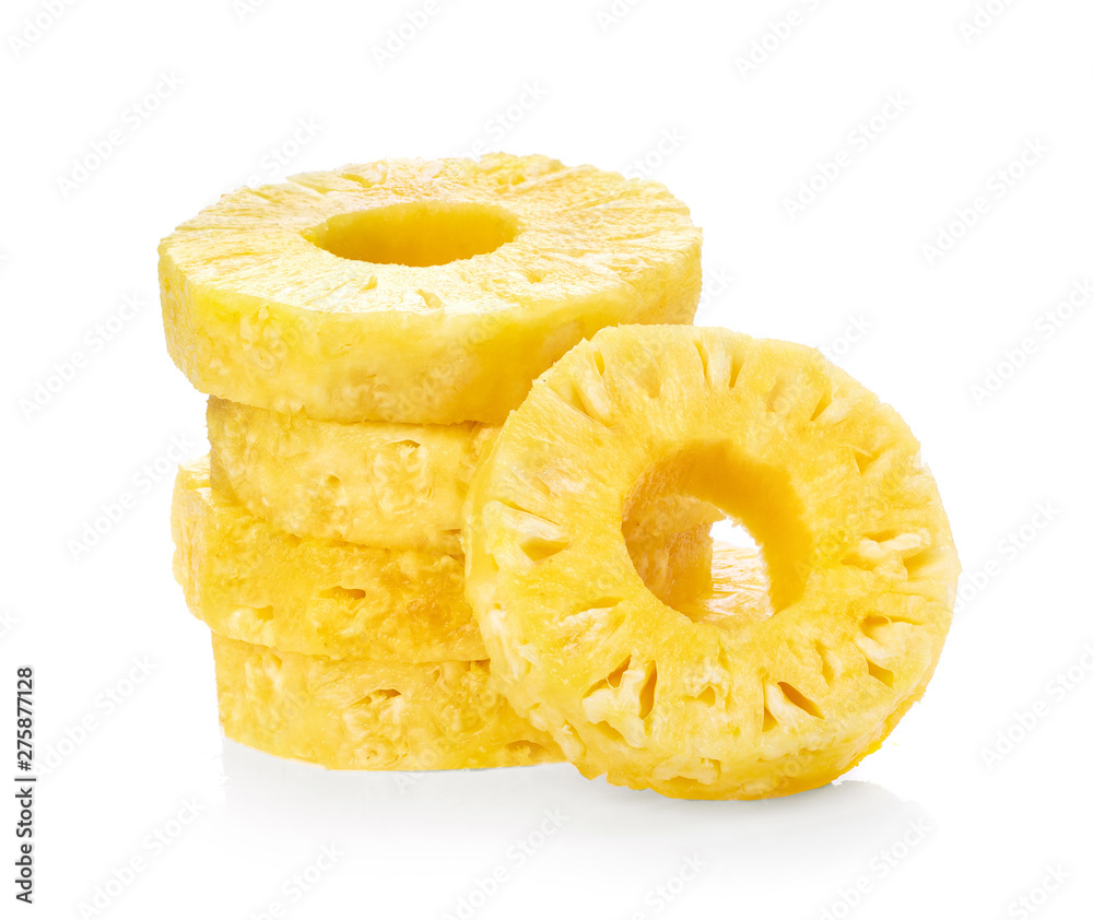 Sliced pineapple over white background. full depth of field Sliced pineapple over white background. full depth of field