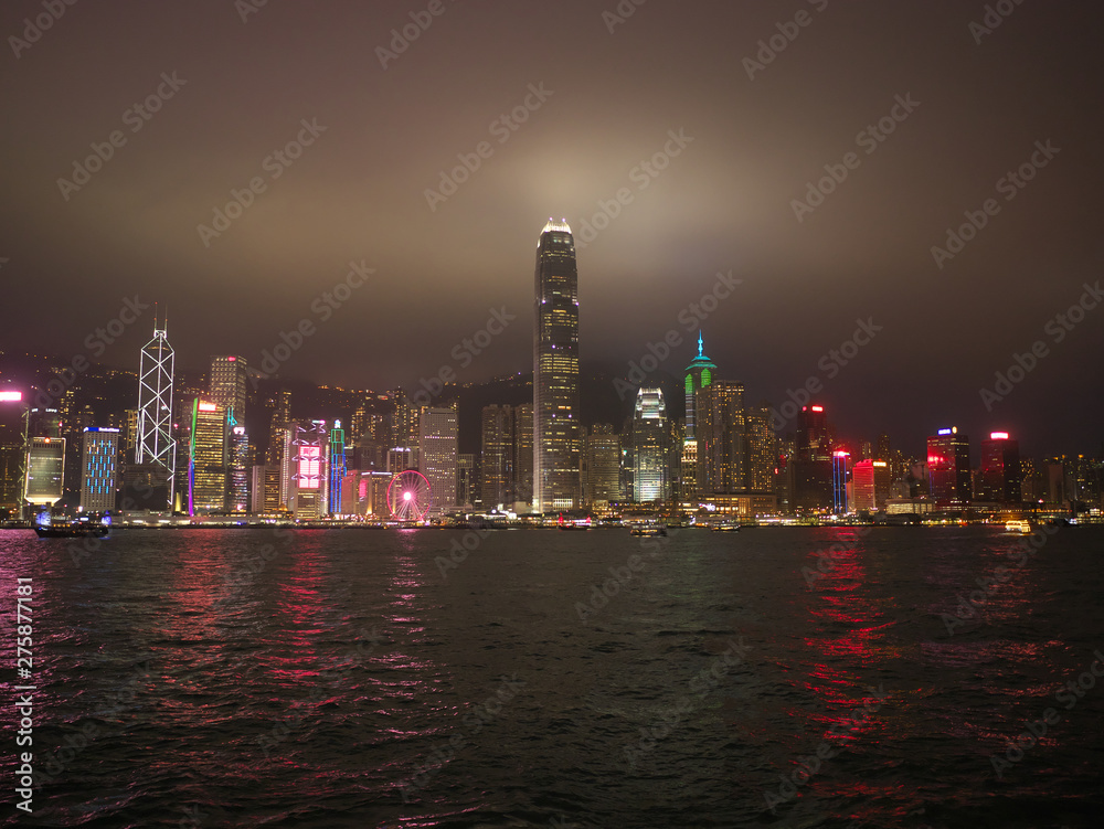 Fototapeta premium Chińska Republika Ludowa Specjalny Region Administracyjny Hongkongu victoria harbour night view