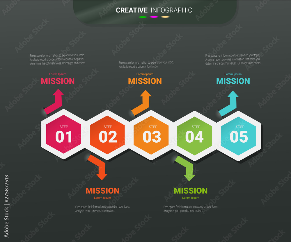 Infographic design template with numbers 5 option can be used for workflow layout, diagram, number step up options. Infographic design template with numbers 5 option can be used for workflow layout, diagram, number step up options.