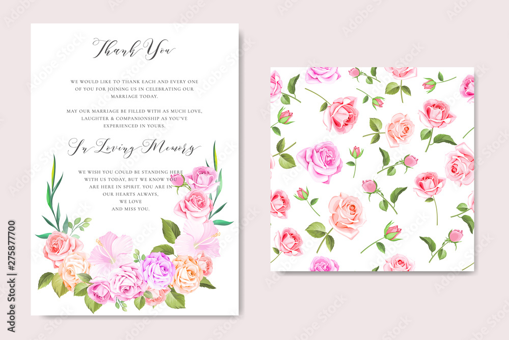Wedding ornament with beautiful invitation card template